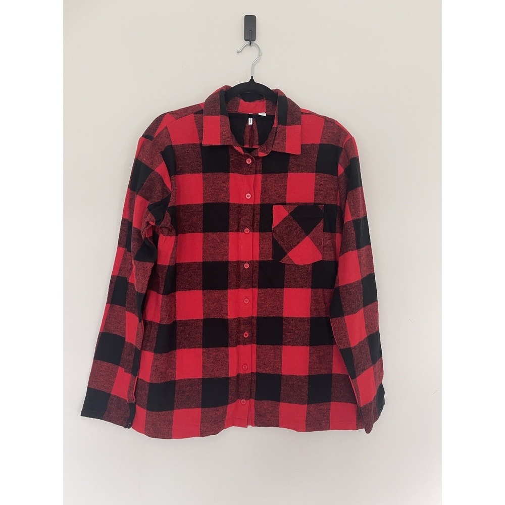 NORDSTROM Women's Large Buffalo Plaid Pajamas Women's Top Only NEW